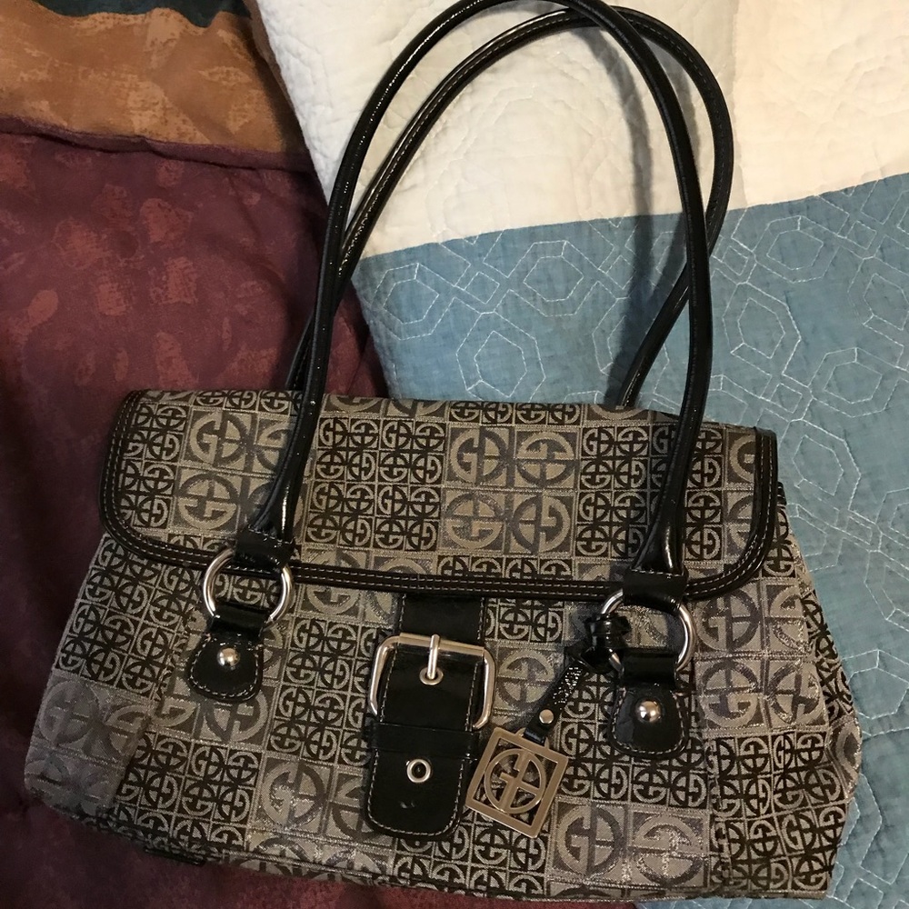 Giani Bernini metallic silver and black purse.